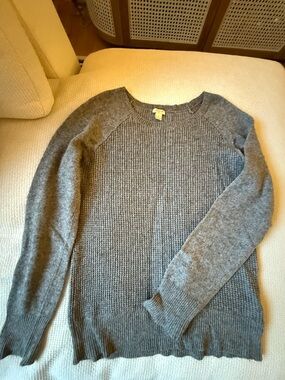 J Crew grey waffle sweater